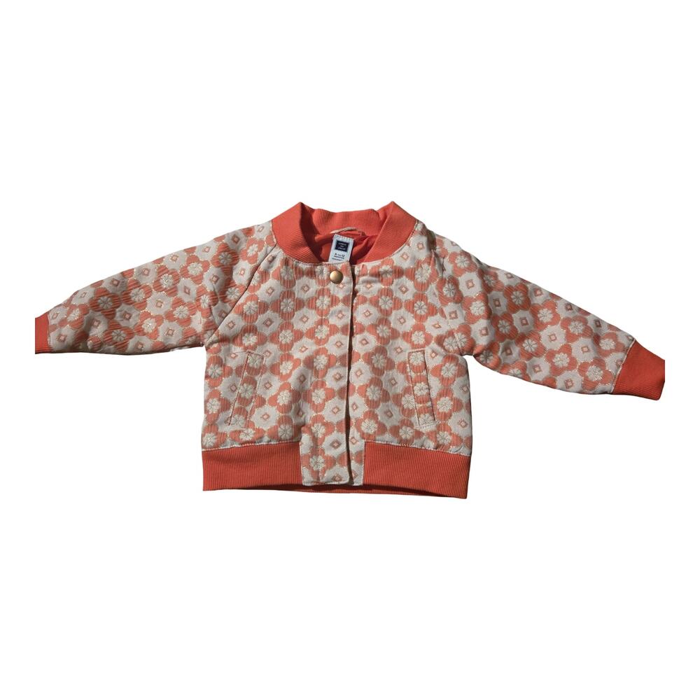 Janie & Jack Floral Bomber Jacket Size: 6-12M New